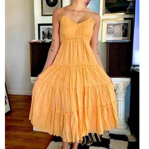 Vintage orange sun dress sz S/M